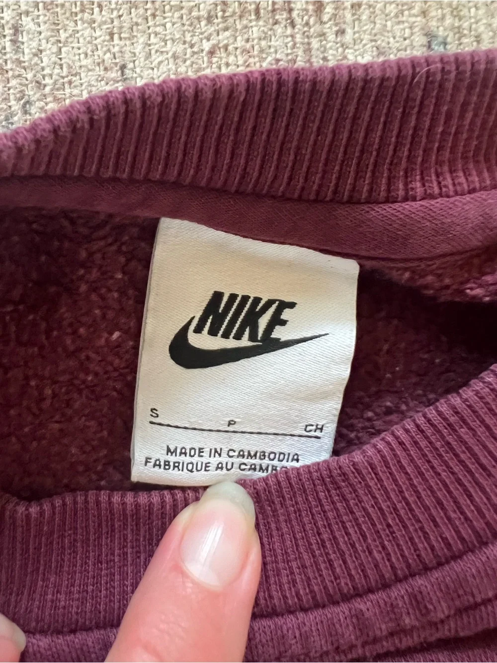 Nike Kids Maroon Pullover Sweatshirt with White Swoosh